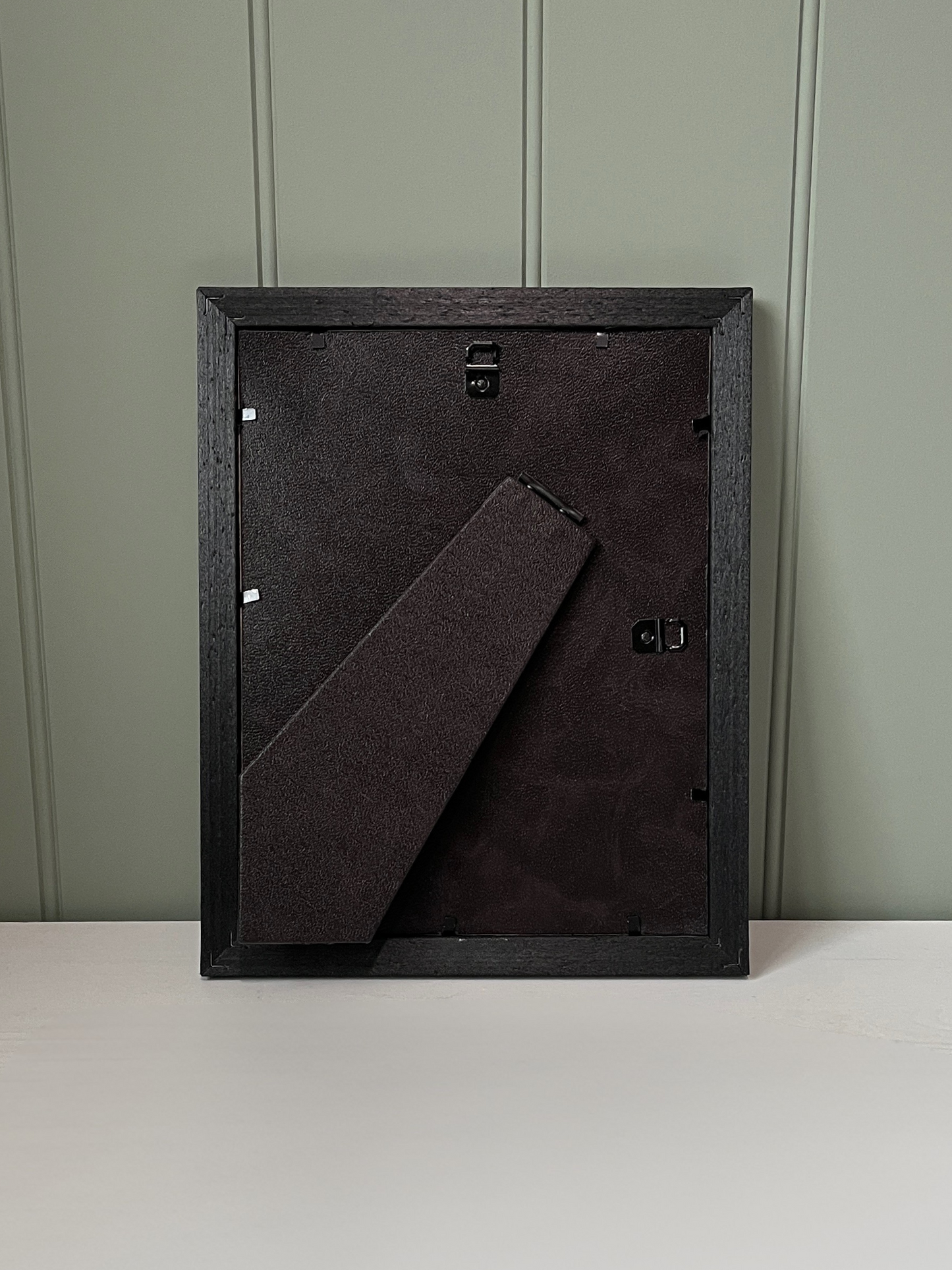 Vintage frame with hand painted watercolour lavender art and oatmeal canvas backing