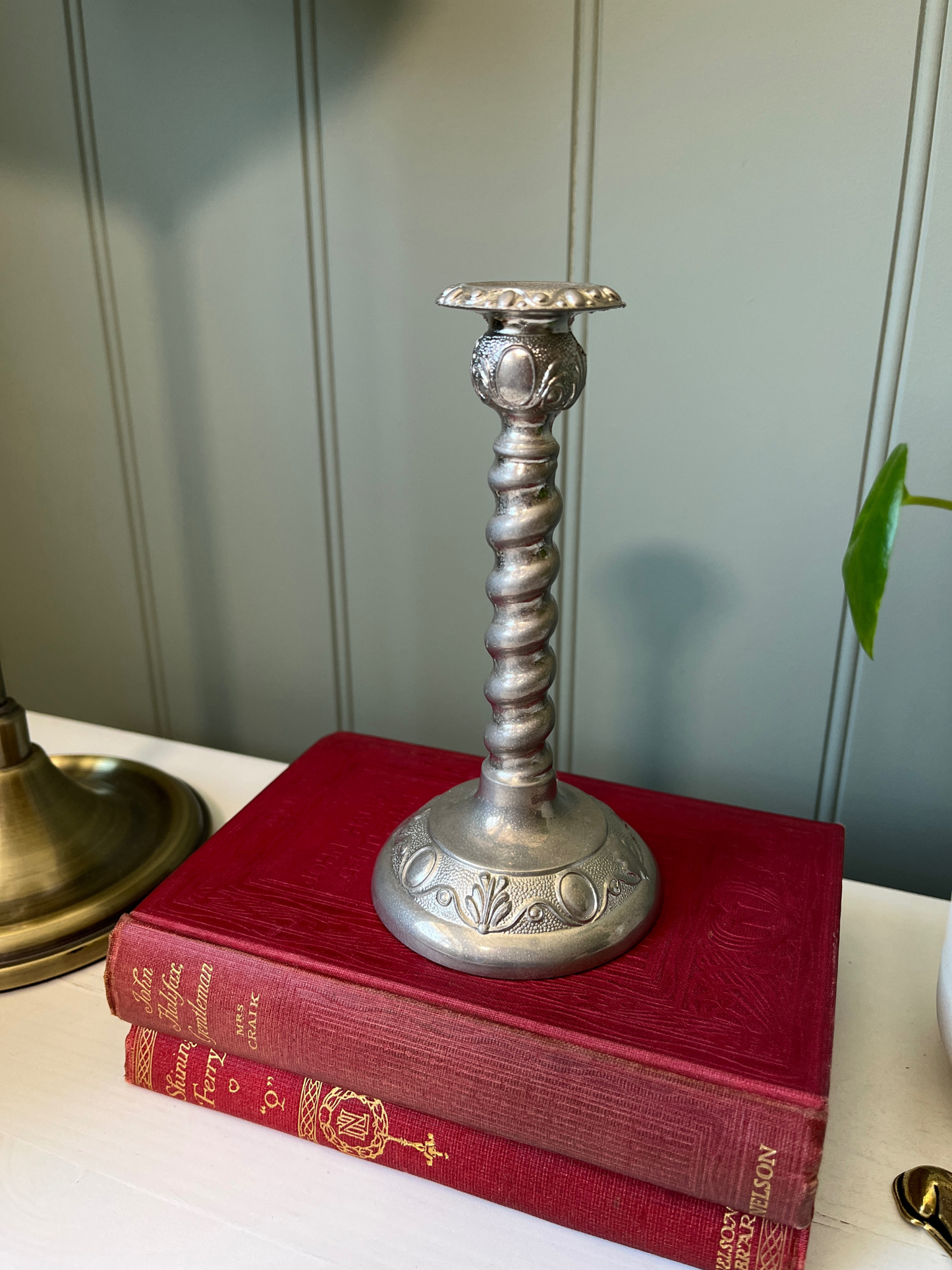 Silver twisted candlestick