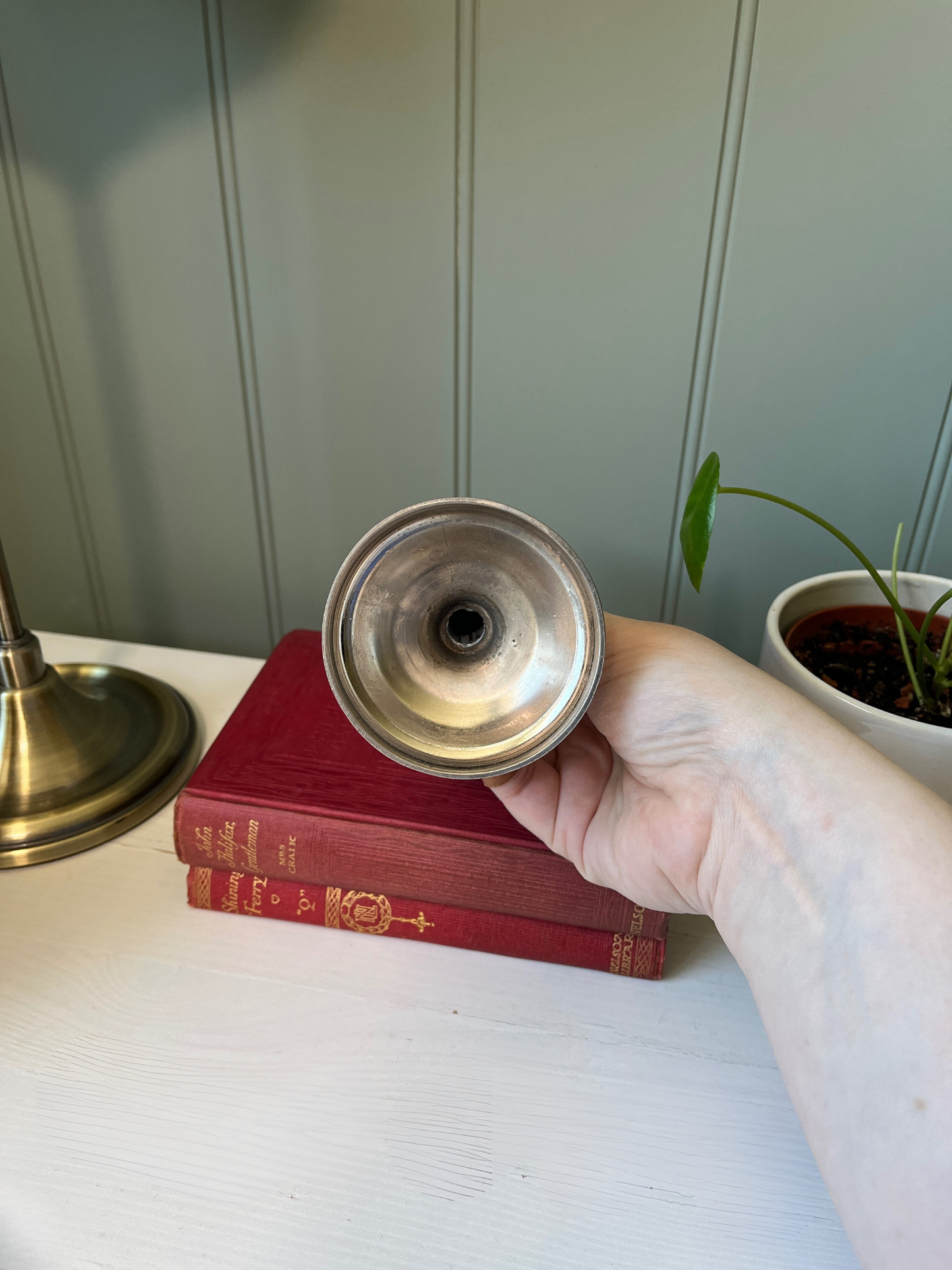 Silver twisted candlestick