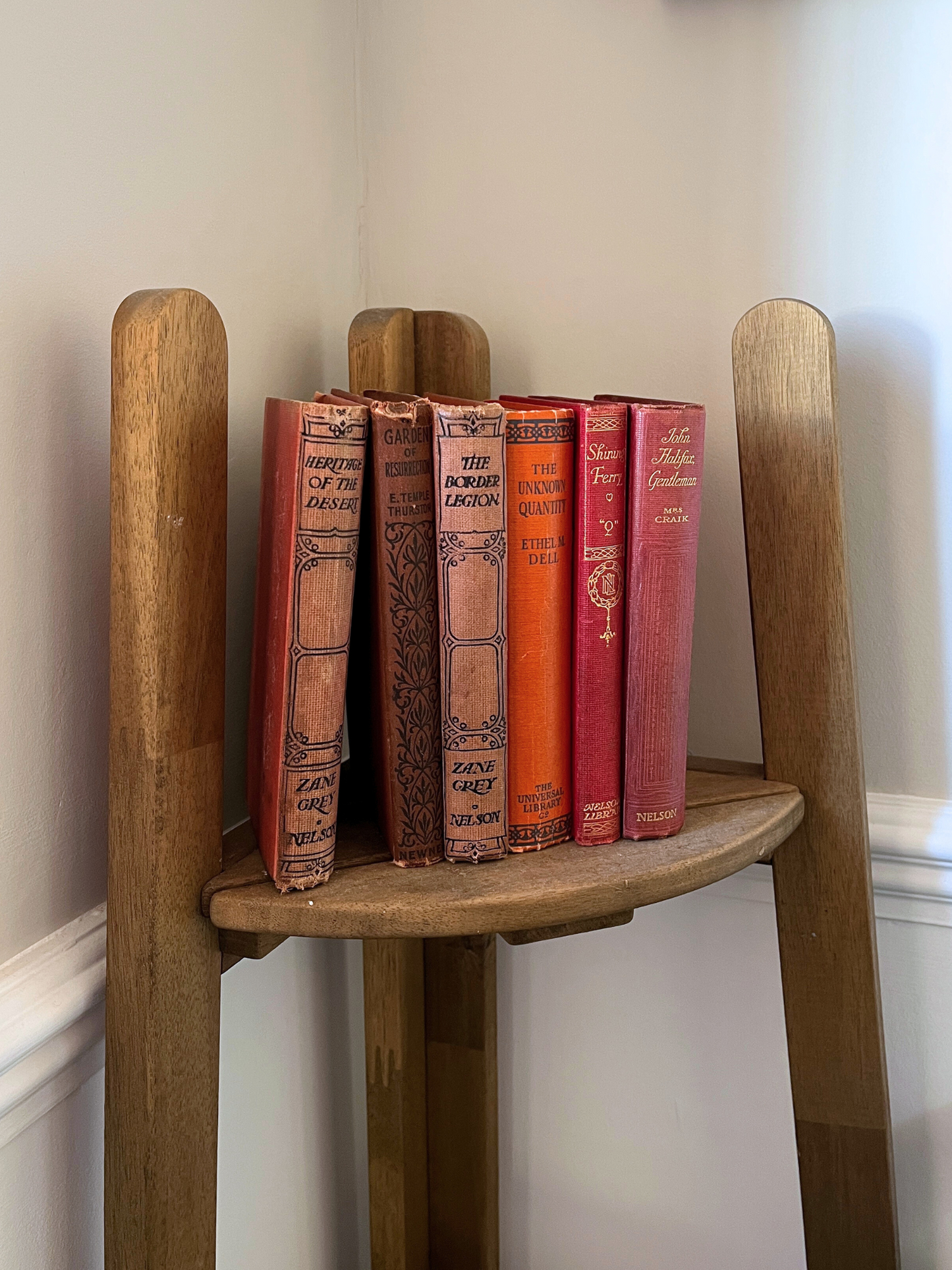 Set of 6 vintage red books circa 1910-1930